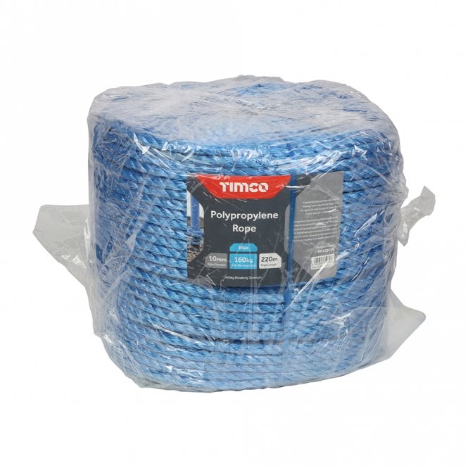 Timco Blue Polypropylene Rope Long Coil 10mm x 220m BR10220C