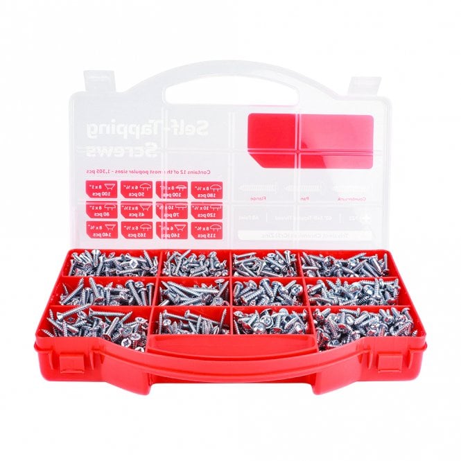 Timco Self-Tapping Screw Mixed Tray Assortment 1305 Pieces 6g+ 8g