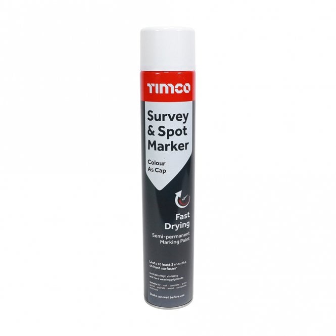 Timco White Line Marker Spot Survey Spray 750ML Can