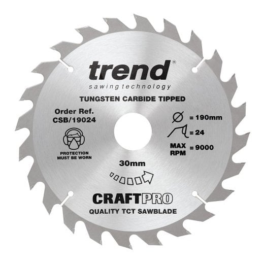 Trend CSB/19024 Wood Circular Saw Blade 190mm x 30mm x 24T