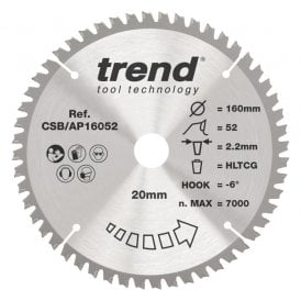 CSB/AP16052 Aluminium/Plastic Circular Saw Blade 160mm x 20mm x 52T