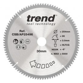 CSB/AP25496 Aluminium/Plastic Circular Saw Blade 254mm x 30mm x 96T