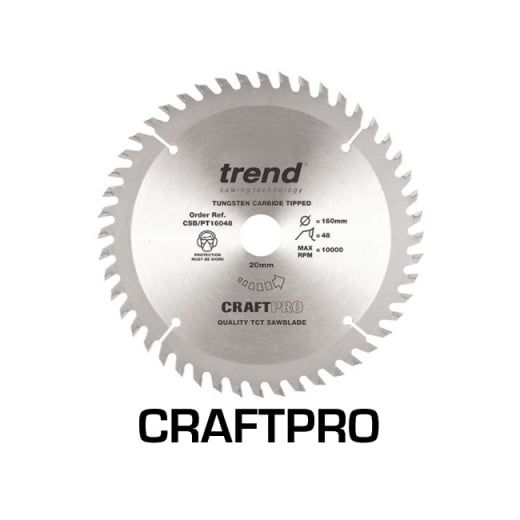 Trend CSB/PT16048 Craft Pro Panel Trim Saw Blade 160mm x 48 teeth x 20mm 