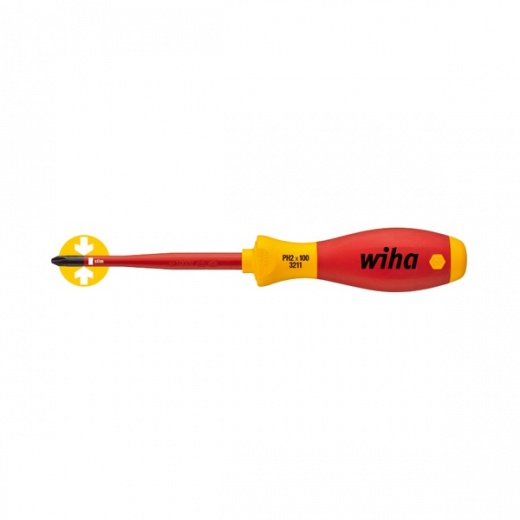 Wiha WHA-35393 PH1 x 80mm Softfinish Electric Slimfix Screwdriver Phillips