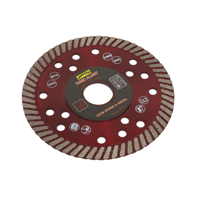 Worksafe WDTA115 115mm x 22mm Bore 4 1/2 Inch Turbo Allmat Diamond Blade